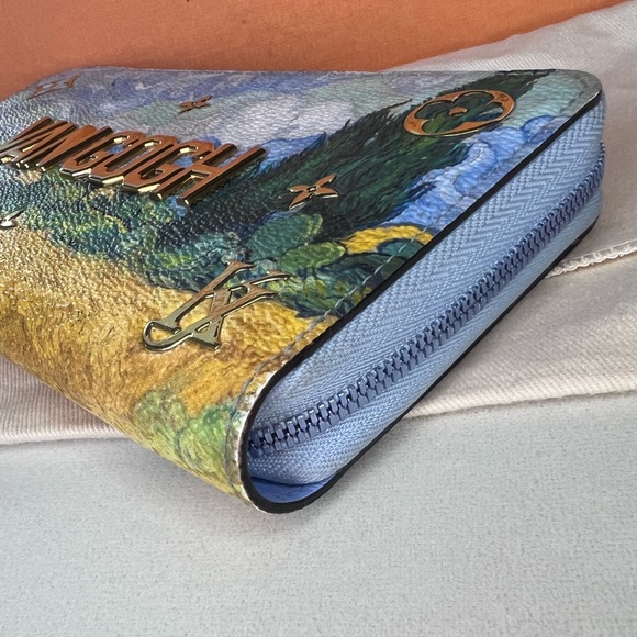 Louis Vuitton Van Gogh Jeff Koons Masters Collection Leather Zippy Wallet RARE - Picture 2 of 16